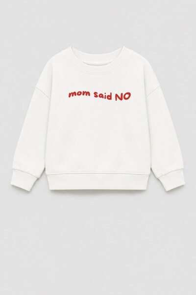 Monila Unisex Çocuk 3 İplik Kumaş Slogan Baskılı Pamuklu Sweatshirt