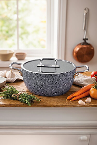 Zest Peakstone Derin Tencere 24 cm Gri
