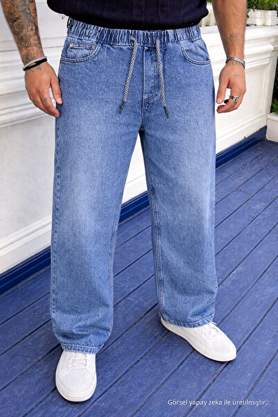 DAMGA JEANS Erkek Jogger Premium Comfort Lacivert Baggy Pantolon