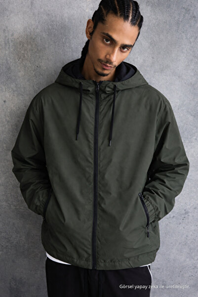 DAMGA JEANS Men's Comfort Fit Lined Casual Khaki Raincoat & Windbreaker