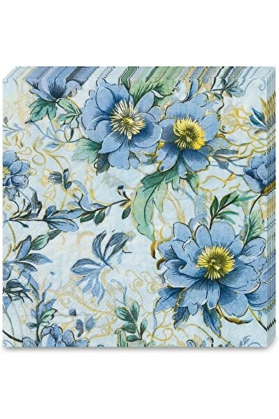 GENERAL Elegant Blue Floral Paper Napkins 20-Count