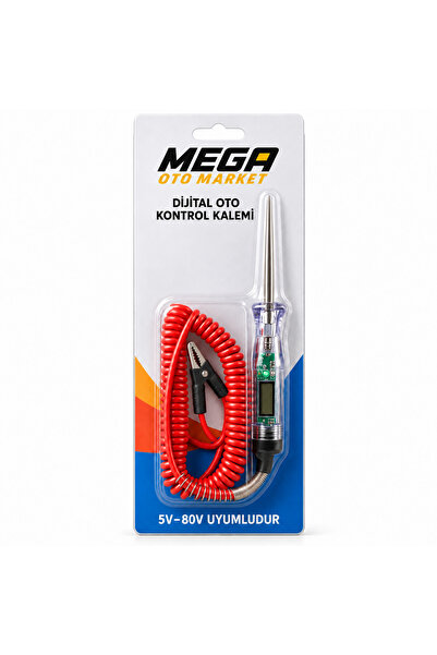 FRT Ottoman Mega Oto Market 5V-80V Dijital Araç Kontrol Kalemi LCD Voltaj Ölç...