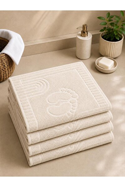 SHAL HOME 100% Cotton 4-Piece 50X70Cm Foot Towel Set
