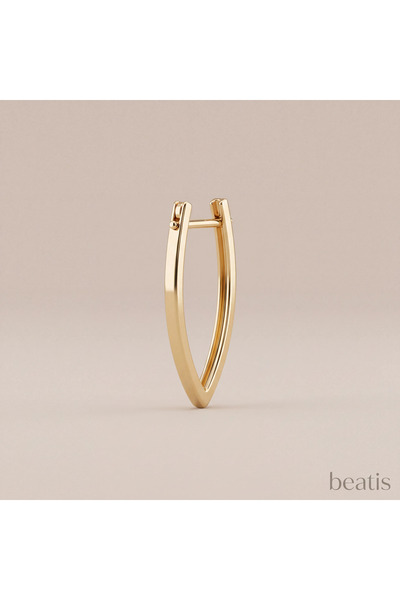 Beatis Gold Color Pointed Tip V Shape Geometric Hoop Earrings