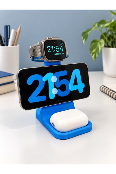 Luwin MagSafe Şarj Aparatı Uyumlu Telefon, Akıllı Saat ve Kablosuz Kulaklık 3...