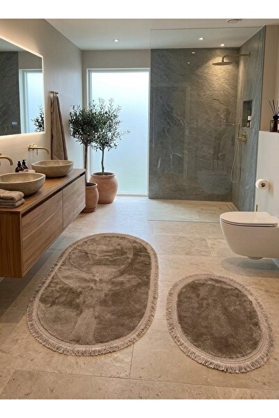 Esperya Home Banyo Paspası 60x100 50x60 2 Li Banyo Seti Saçaklı Kaymaz Taban ...