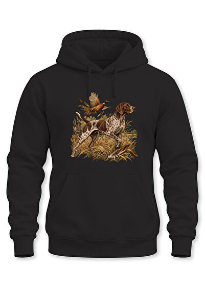WİDİ Hanorac unisex cu glugă imprimat German Shorthaired Pointer Sülün Avı – ...