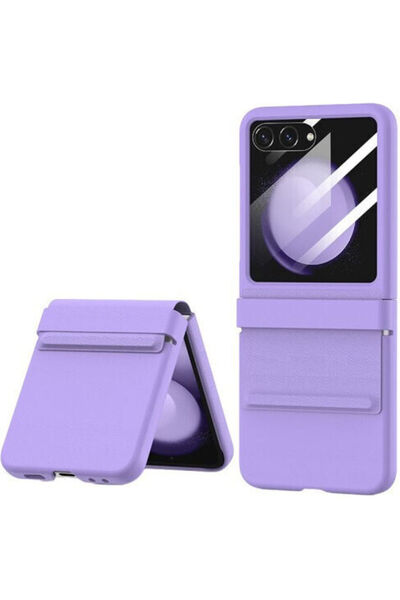 OEM Θήκη Πλάτης Πλαστική / Συνθετικό Δέρμα Μωβ (Galaxy Z Flip6)