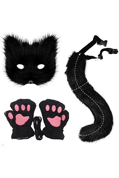 GENERAL Mikacoz Cat Costume, Furry Cat Costume Set with Headband with Ears, F...