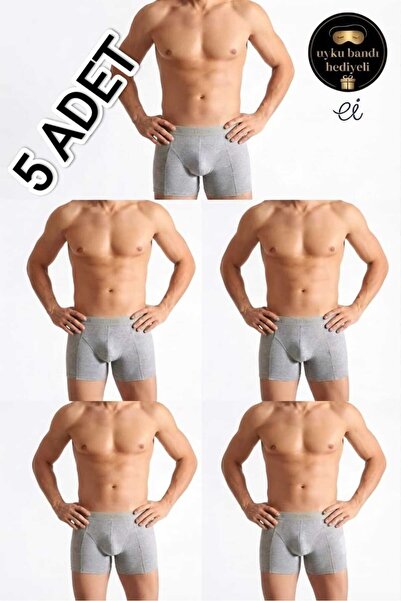 Tutku Men's Gray 5-Pack Cotton Lycra Boxers - Flexible, Sweat-Absorbing Daily...