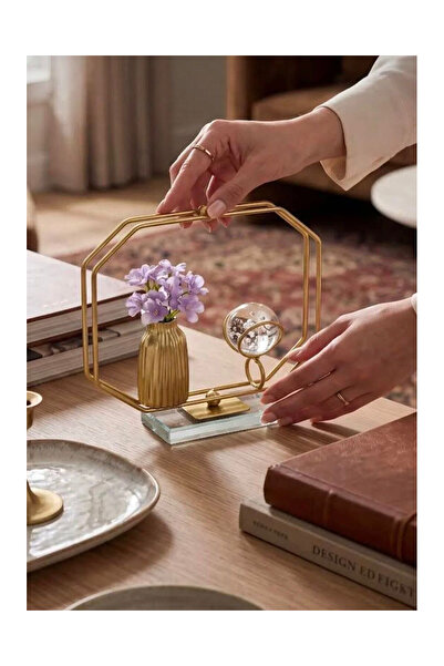 BEYNİS LİFE Ağacın İkinci Yaşamı Modern Gold Denge Vazo - Kristal Küre Detayl...