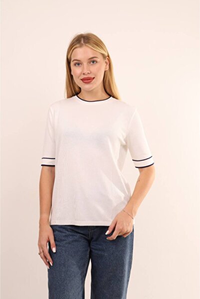 VIORA FASHION Short Sleeve Striped Blouse