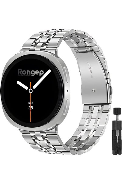 LEXROO Samsung Galaxy Watch 9/8 44mm/40mm/Classic 46mm ile Uyumlu Çelik Kordo...