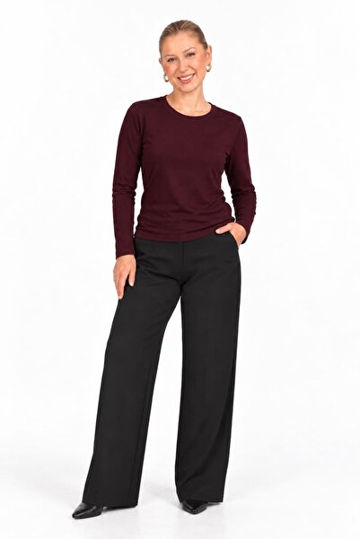 Serpirella Butik Crew Neck Long Sleeve Basic Blouse