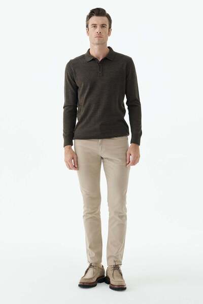 Jakamen Beige Comfort Fit 5 Pocket Sports Pants