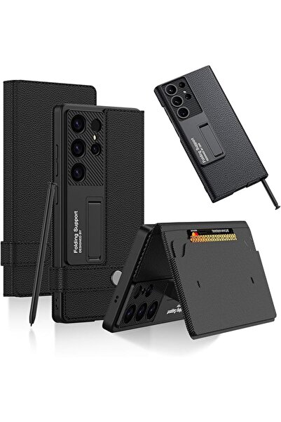 GENERAL For Samsung Galaxy S25 Ultra Case, Premium PU Leather Magnetic Flip K...