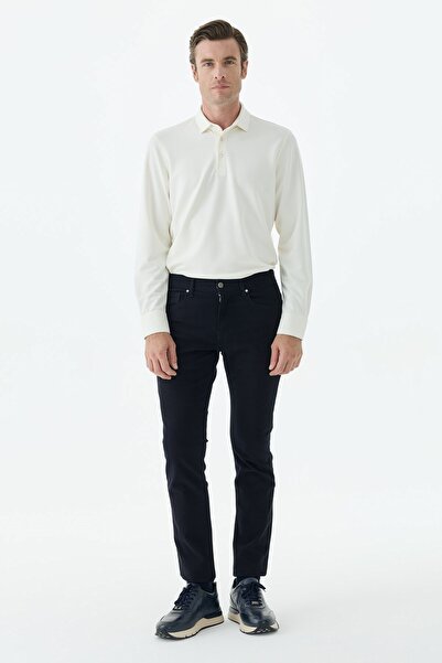 Jakamen Navy Blue Comfort Fit Sports 5-Pocket Trousers