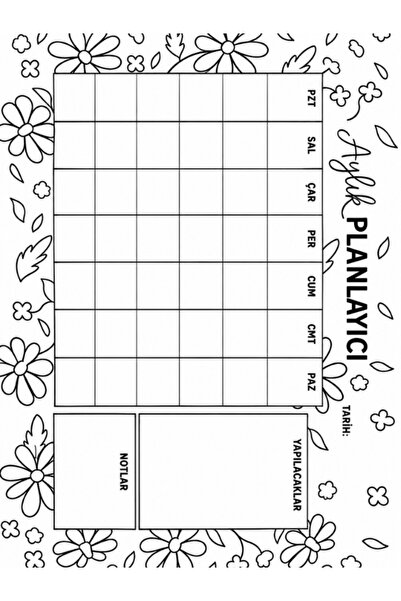Pembe Yayınevi Notepad Aylık Planlayıcı - Monthly Planner - Yatay Aylık Planlama - Masaüstü Planlayıcı