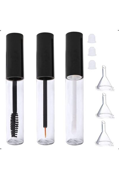 X SPRING Xspring أنبوب ماسكارا فارغ، 3 قطع، زجاجة كريم رموش فاخرة سعة 10 مل م...