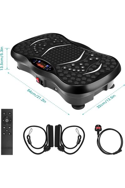 Primo Plus جهاز تمارين الاهتزاز DX3730 فائق النحافة مع جهاز تحكم عن بعد وأحزم...