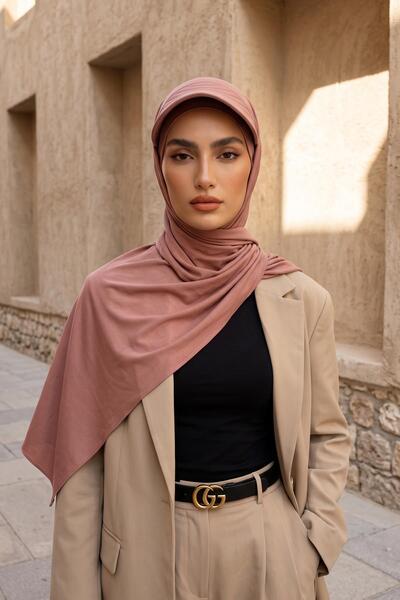 Aisha's Design شال قطني ممشط مع غطاء للرأس، SS-1