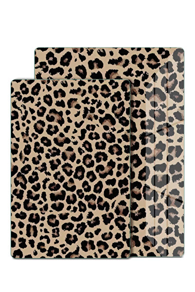 Decovetro 2-Piece Glass Cutting Board and Presentation Plate with Leopard Pat...