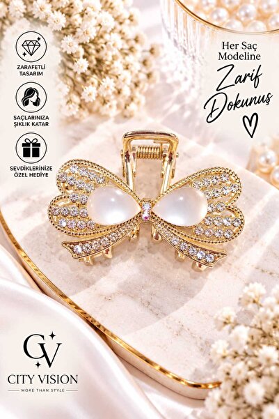 cityvision Stone Ribbon Model Metal Hair Clip - Medium Size 7 cm - Stylish an...