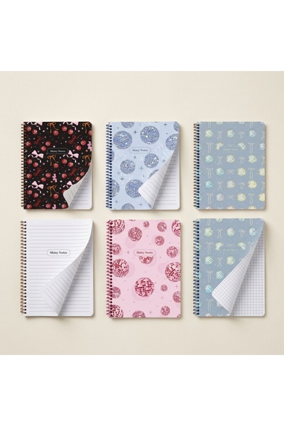 KESKİN COLOR Adali̇nhome - Bright Notes A5 Spiral Notebook Set (Pack of 4, 3 Lined Notebooks, 1 Squared Notebook)