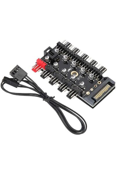 KHİ-ZAİ 8849 10 Port Fan Power Sata Güç Switch Pwm Çoklayıcı, Sata power 10 Port soğutma fan splitter hub, P