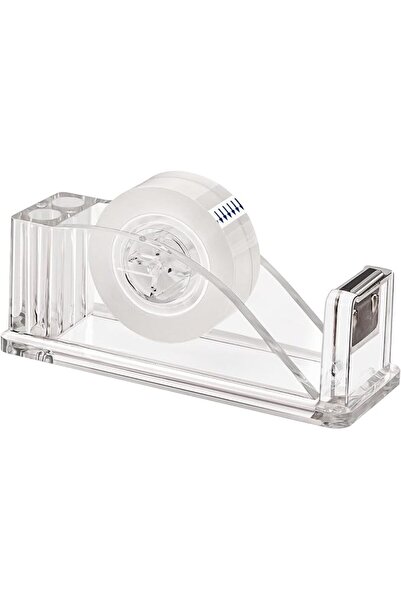 AZONEE Acrylic Tape Dispenser with One Roll of Tape, Transparent Non-Skid Cut...