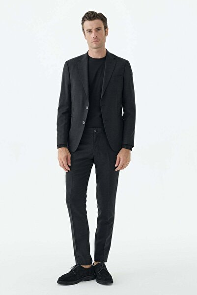 Jakamen Black Slim Fit Mono Collar Suit
