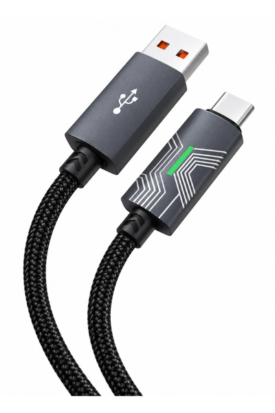 PL-8789 120W Type-C To USB Powermax Işıklı Şarj Kablosu