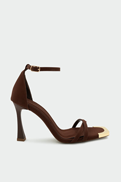 LAMİNTA Tally Accessory Detailed Aci Brown Women's Heeled Shoes