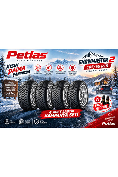 Petlas 185/65 R15 88H SNOWMASTER2 Kış Lastiği (4'LÜ TAKIM) (Üretim : 2026)