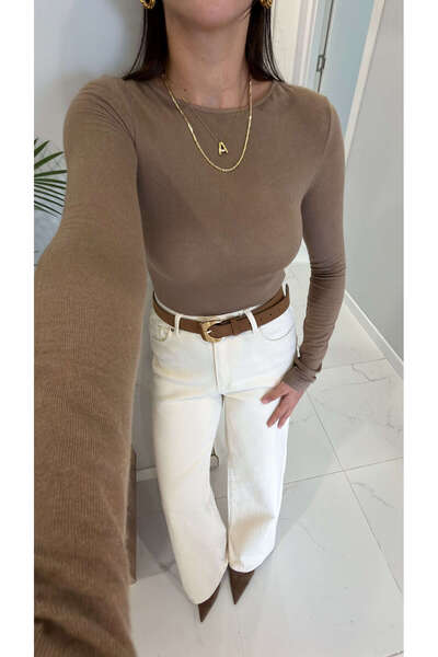 BİRCANÇİL Dlvin Cosse Mink Boat Neck Long Sleeve Knitwear