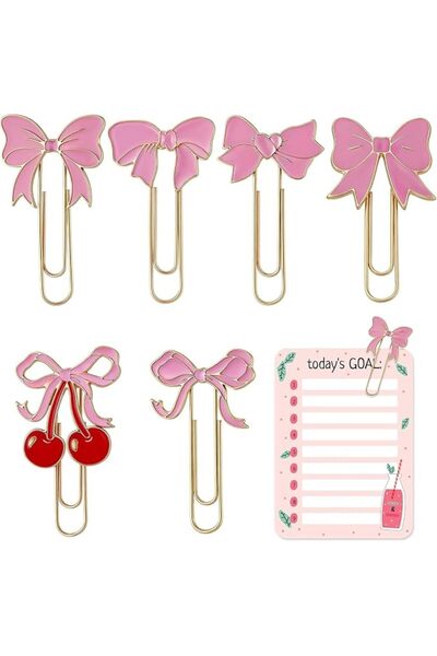 TERRIFI Paper Clips, Cute Paperclips, Metal Bookmarks, Coquette Style Office ...
