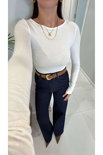 BİRCANÇİL Dlvin Cosse Ecru Boat Neck Long Sleeve Knitwear