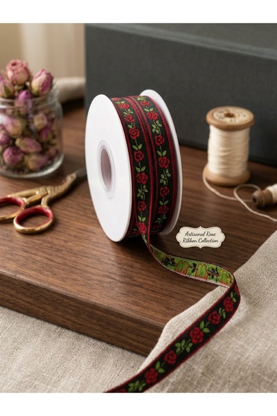 satab French Jacquard Woven Rose Pattern Ribbon / Sewing Closure Strip / Spec...