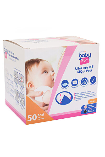 ebebek Baby Mom baby mom Renkli Ultra İnce Jelli Göğüs Pedi 50 Adet
