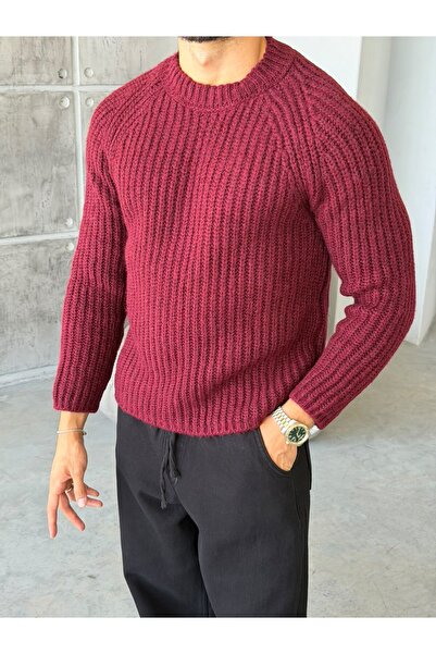 FO4RBS Reglan Sleeve Ribbed Knitwear Claret Red