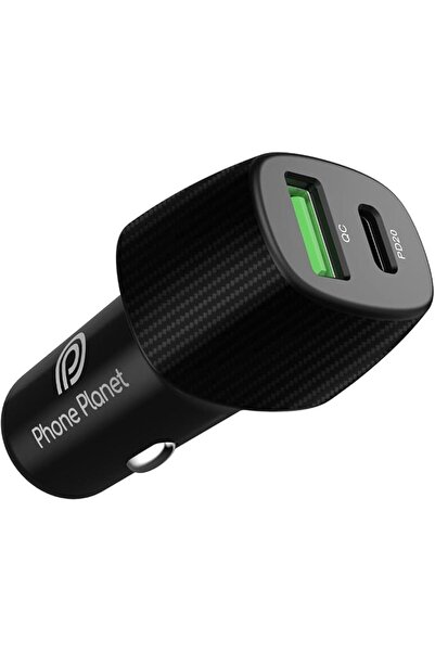 PHONE PLANET شاحن سيارة USB-C، شاحن سيارة سريع بقوة 38 واط مع منفذين مزدوجين ...