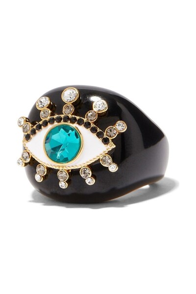 Kurt Geiger Evil Eye Cocktail Ring, Evil Eye Ring with Crystal