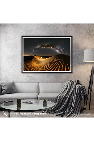 ALAYRA International Desert Night Sky Landscape (40x60 cm) With Outer Frame f...