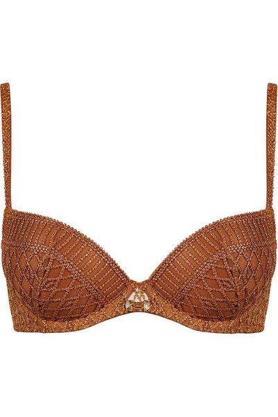 Aubade Stardust Dream Push-Up Bra with Effect Embroidery and Gold Detail
