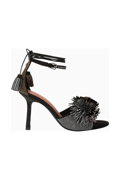 Kurt Geiger Pom Pom 70 Ankle Tie Sandals, Elegant Lace-Up Heeled Shoes with S...