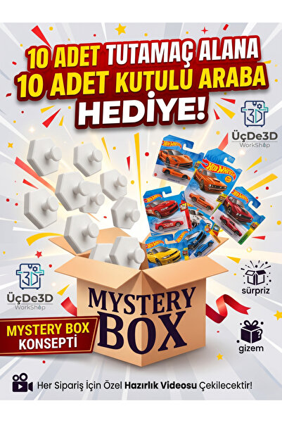 ÜçDe3D WorkShop 10'lu Tutamaç Duvar Askısı (10 Adet HotWheels 5785 Kutulu Ara...