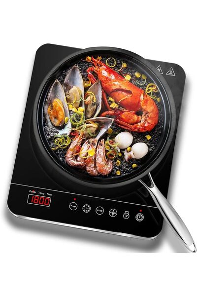 AAOBOSI Induction Cooker 1 Plate with Digital Display Glass Ceramic with 10 T...