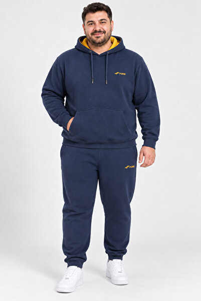 FORE SPORT Men's Hooded 3 Thread Raster Hooded Oversized Tracksuit Set