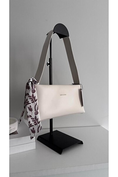 NES BAGS & ACCESSORIES Nora Fular Detaylı Baget Çanta - Krem