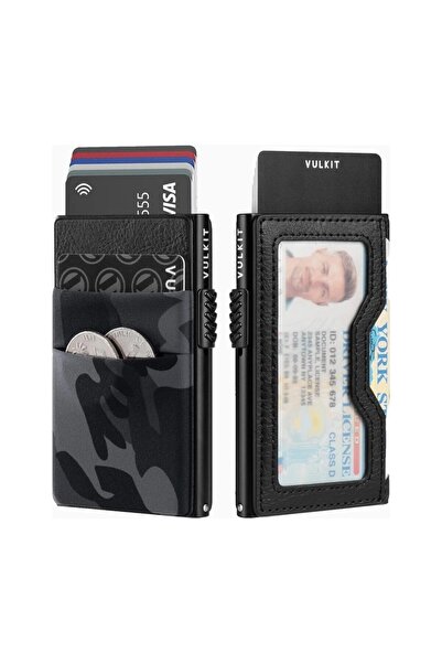 VULKIT Rfid Protected Unisex Card Holder Wallet with Edc Compartment